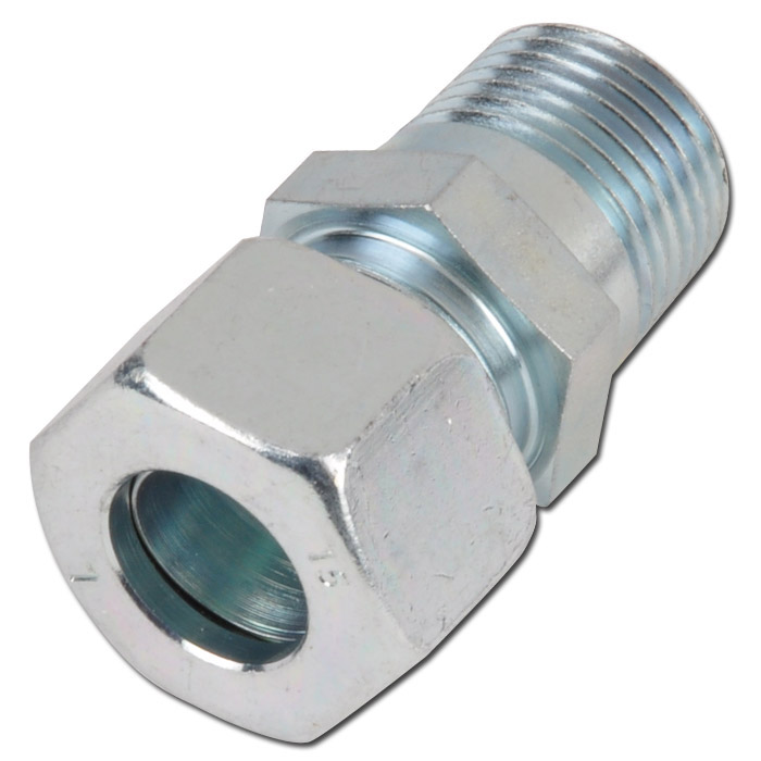 Raccordo a vite - serie L - acciaio zincato - tubo Ø 6 a 42 mm - filetto  maschio da NPT 1/8 a NPT 1 1/2 - PN 160 a 315