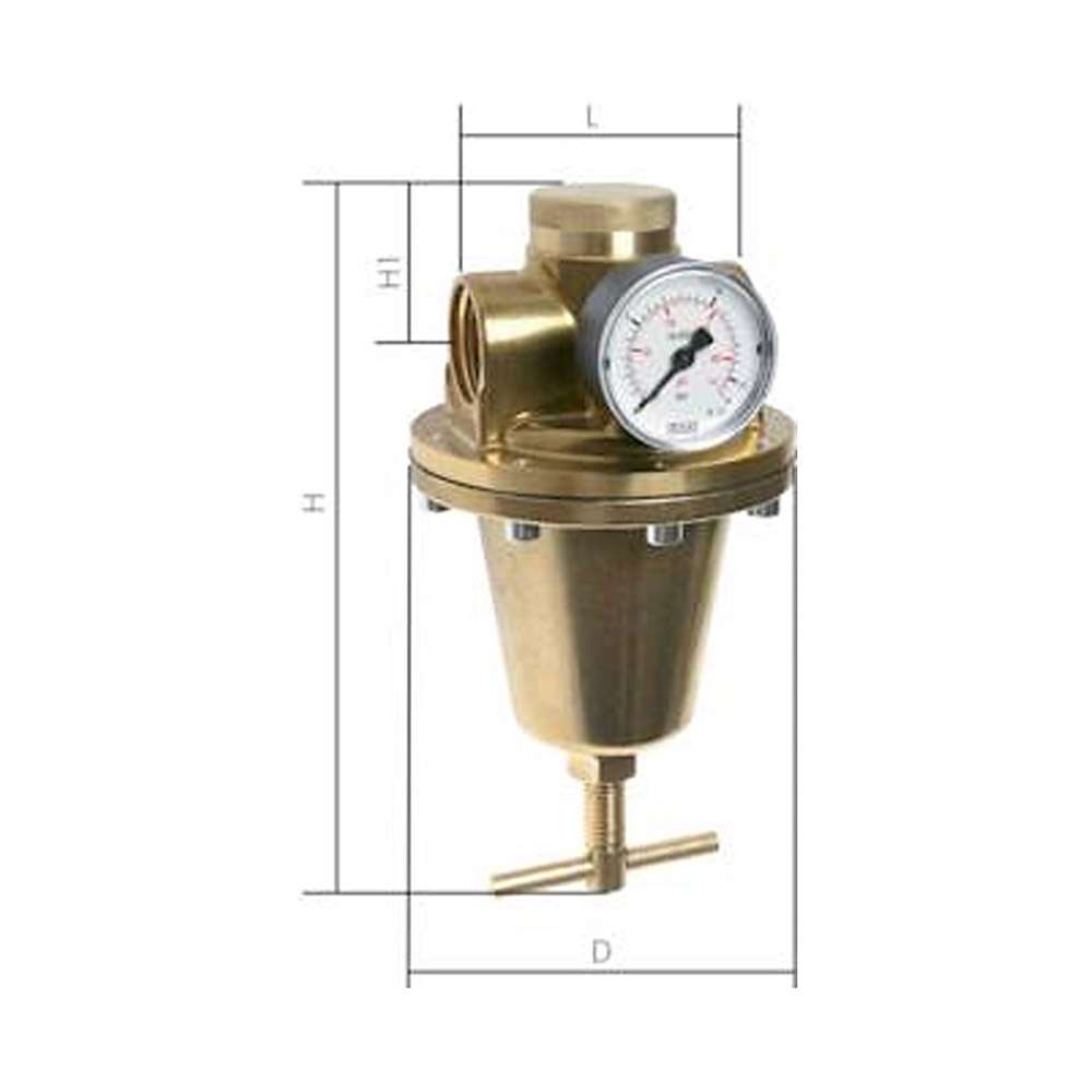 Regolatore di pressione con manopola 40 litri 250 bar